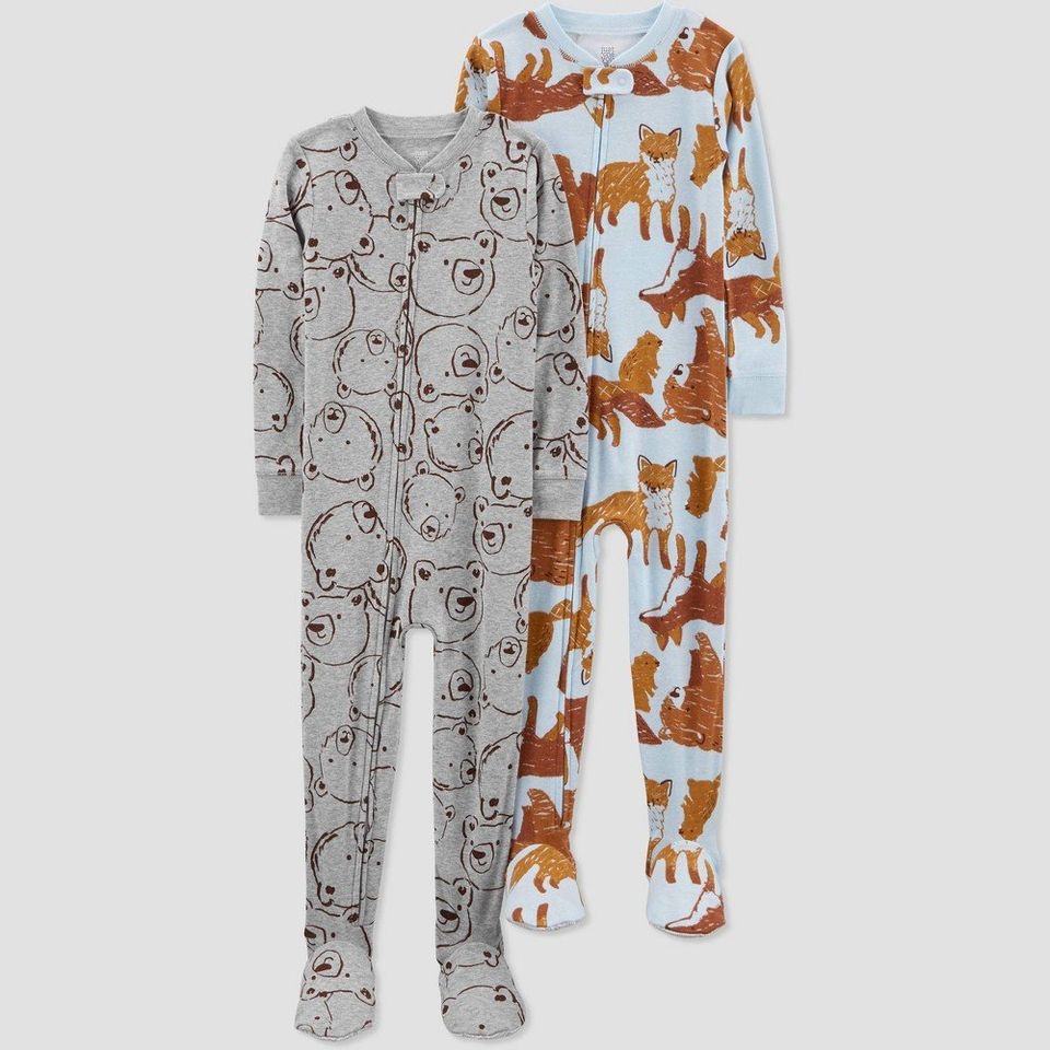 Carter's Just One You Toddler Boys' 2pk Bear Footed Pajama - 3T