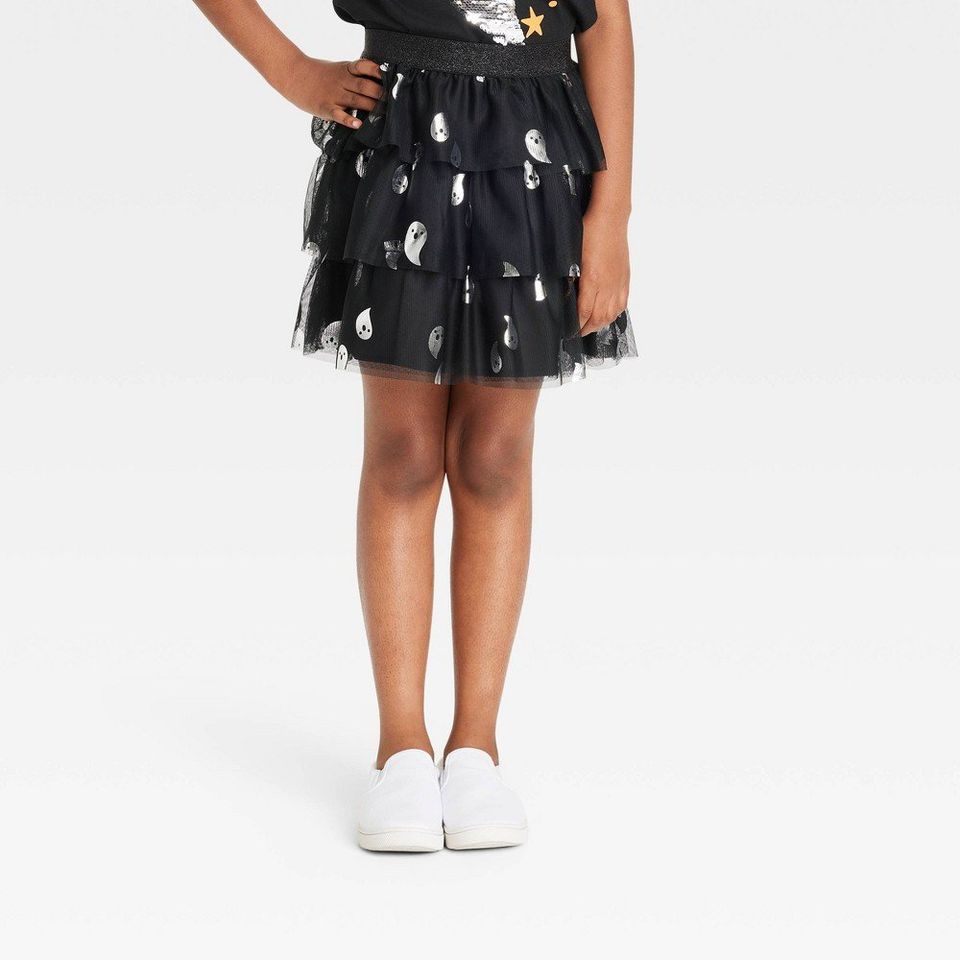 Girls' Halloween Tutu Skirt - Cat & Jack Black M