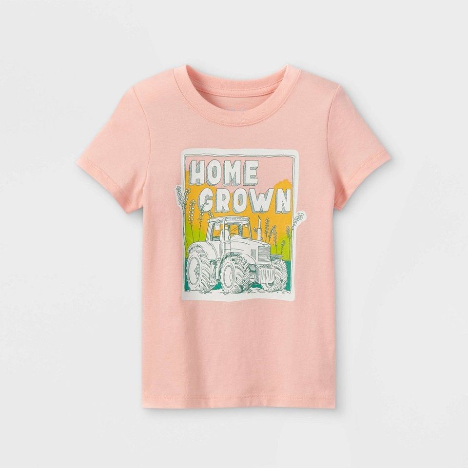 Toddler Boys' 'Home Grown' Graphic Short Sleeve T-Shirt - Cat & Jack Pink 18M