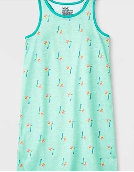 Girls' Palm Tie-Dye Tank NightGown - Cat & Jack Mint XS