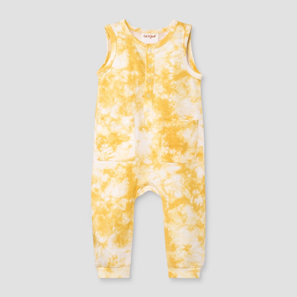 Baby Tie-Dye Henley Romper - Cat & Jack - 3-6M