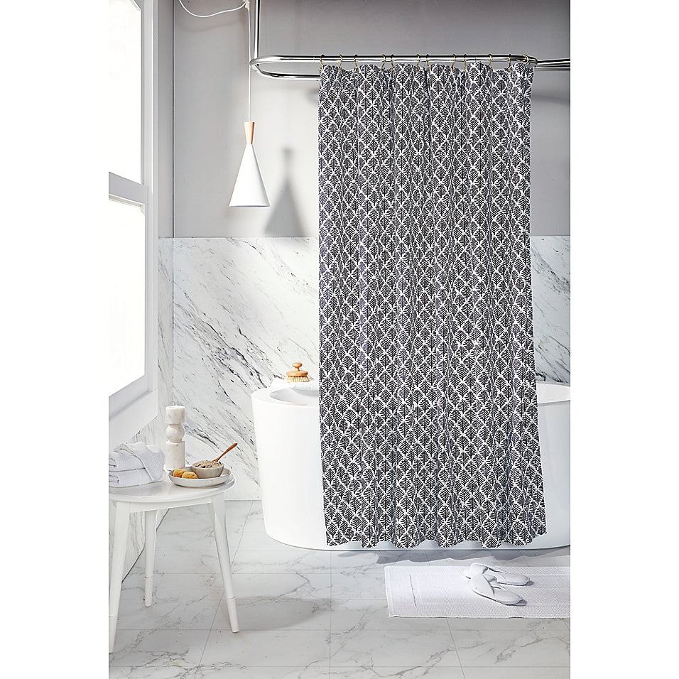 Everhome 72-Inch X 72-Inch Henley Leaf Standard Shower Curtain in Maritime Blue (Retail Price $45)