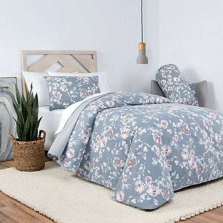 Laundry by Shelli Segal Hailey Reversible Twin/twin XL Comforter Set in Grey Floral (Retail Price $89.99)