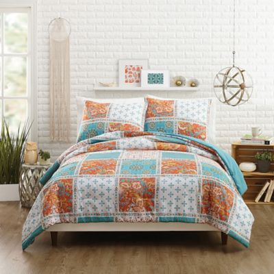 Jessica Simpson Verano Reversible Twin/twin XL Comforter Set in Coral (Retail Price $69.99)