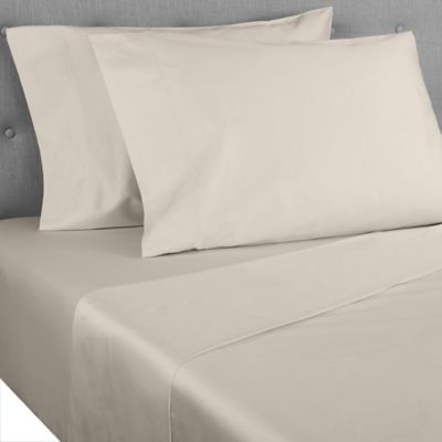 Nestwell Cotton Sateen 400-Thread-Count Twin XL Flat Sheet in Oatmeal (Retail Price $30)