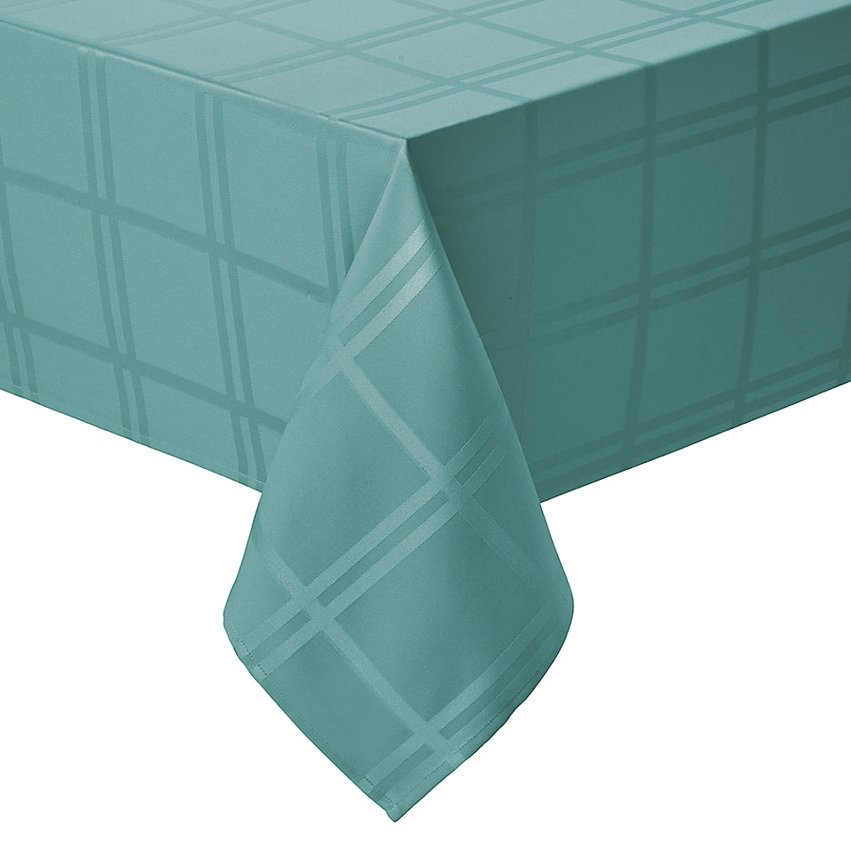 Simply Essential Solid Windowpane 60-Inch X 140-Inch Oblong Tablecloth in Turquoise (Retail Price $40)