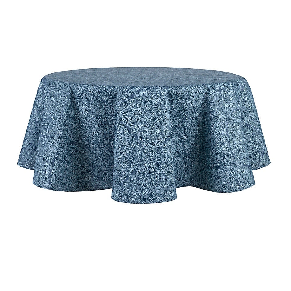 Bee & Willow Etched 70-Inch Round Laminated Tablecloth in Chambray (Retail Price $30)