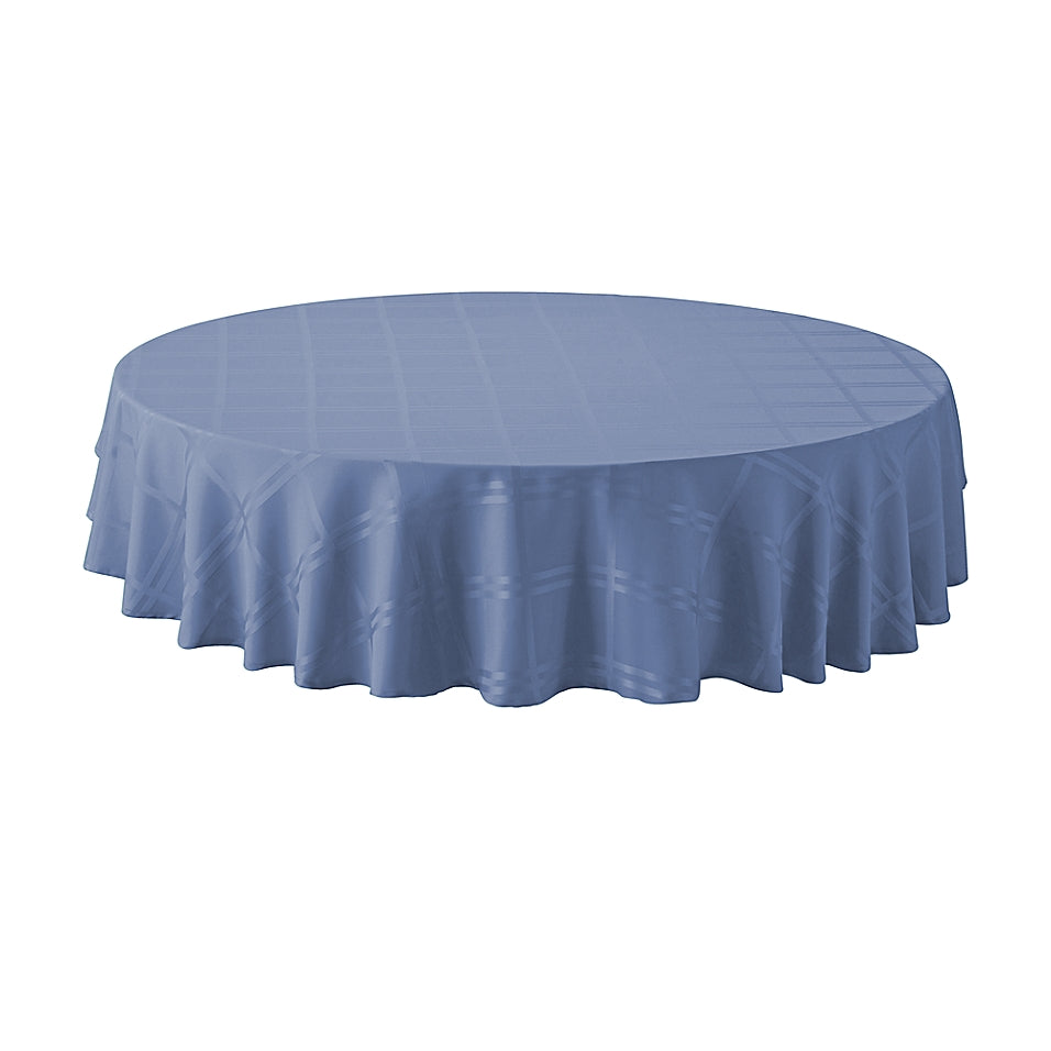 Simply Essential Solid Windowpane 60-Inch Round Tablecloth in Blue (Retail Price $22)