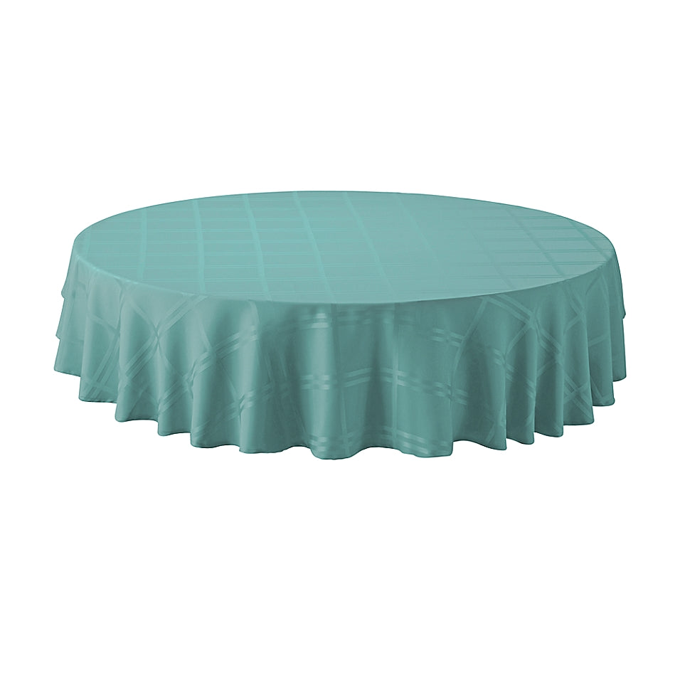 Simply Essential Solid Windowpane 70-Inch Round Tablecloth in Turquoise (Retail Price $22)