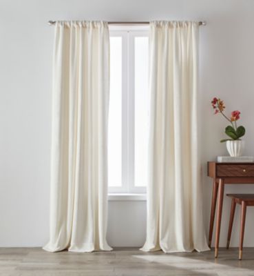 O&O by Olivia & Oliver 63-Inch Luster Velvet Curtain Panel in Ivory (Single) (Retail Price $31.99)