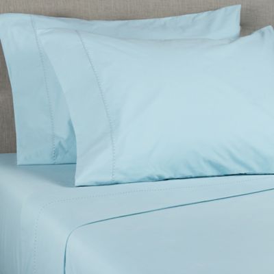 Wild Sage Brushed Cotton Percale 300-Thread-Count Standard/Queen Pillowcase in Strato Blue (Retail Price $26)