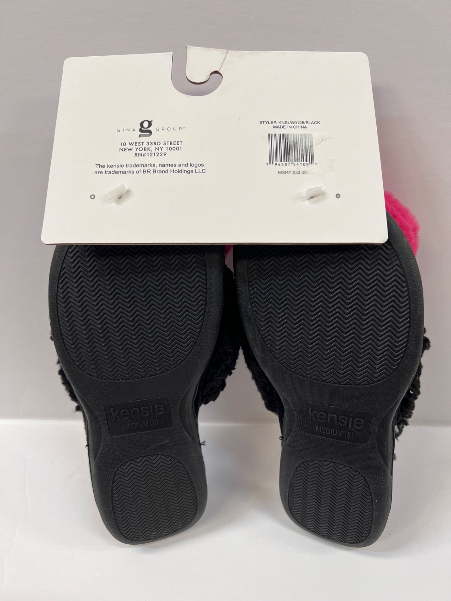 Kensie Women Memory Slippers - Black/Pink - Size 8 (Retail Price $32)