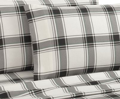 Bee & Willow Flannel Standard Pillowcases in Winter Plaid Grey (Set of 2)