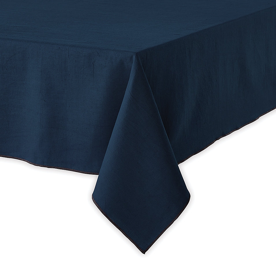 Studio 3B Merrowed Linen Blend 60-Inch X 84-Inch Oblong Tablecloth in Navy (Dress Blue)