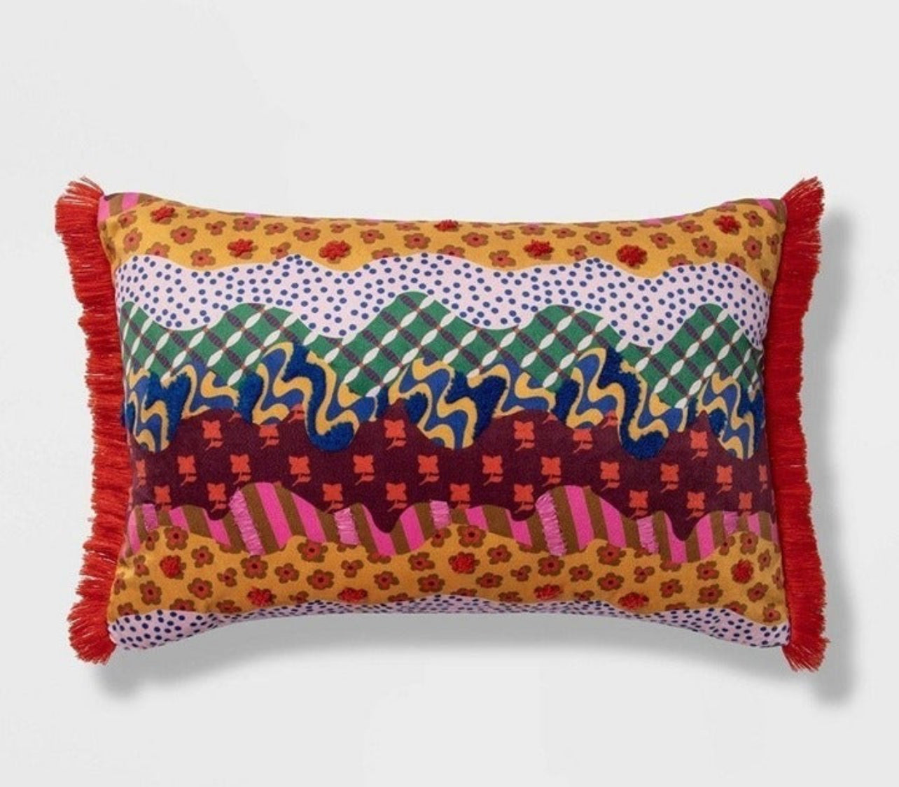 14"x20" Oblong Print Pillow with Fringe