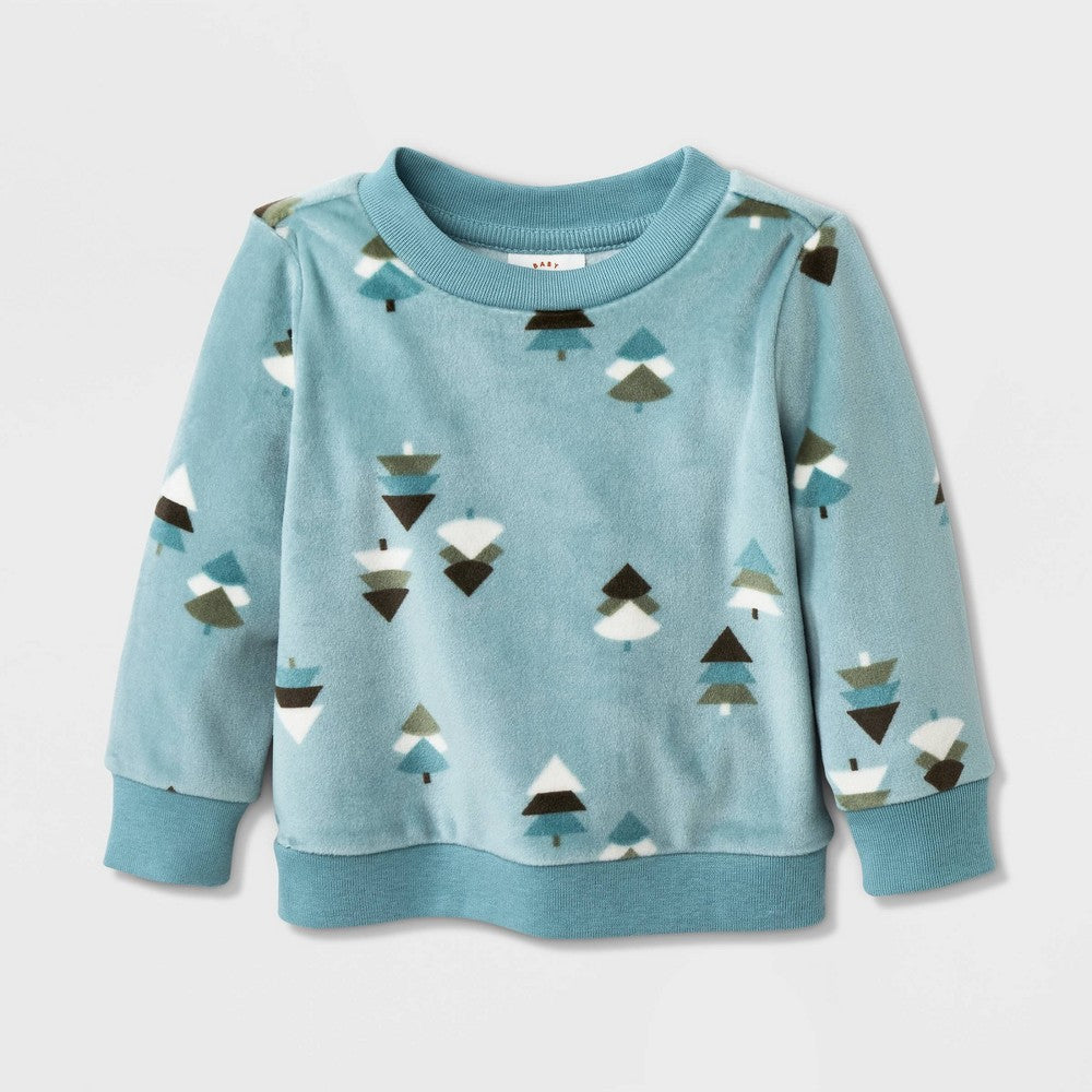 Baby Trees Cozy Pullover - Cat & Jack Mint Green Newborn