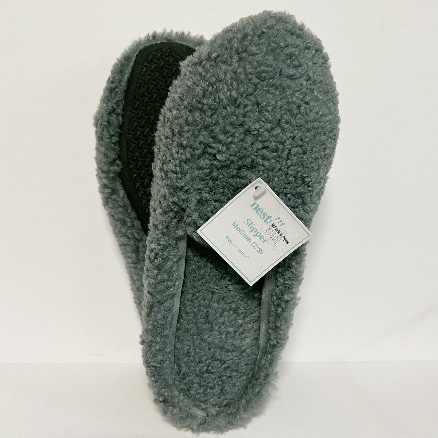 Nestwell Cozy Teddy Sherpa Mule Women's Slippers in Gray