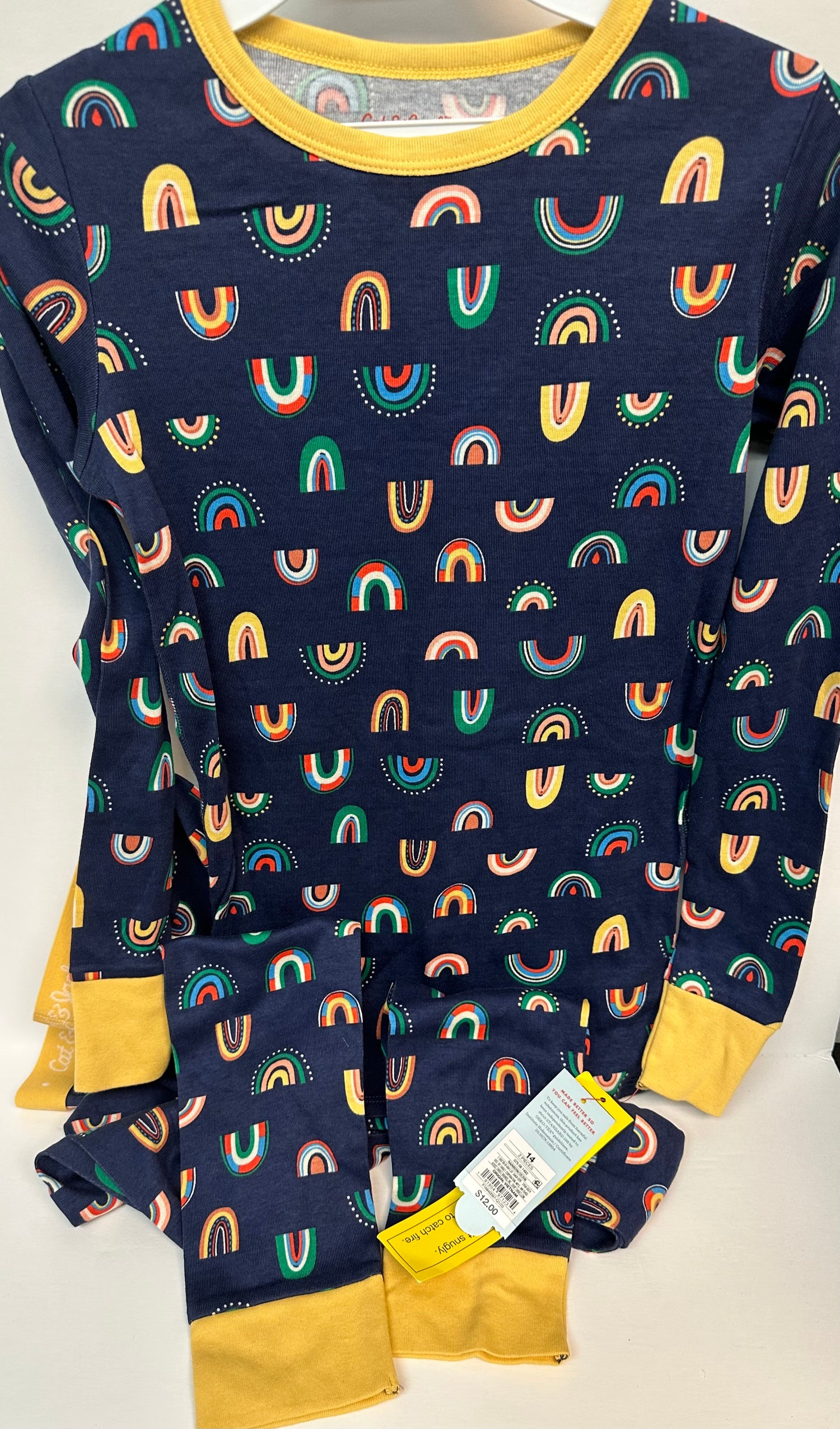 Cat & Jack rainbow pajama set Size 14