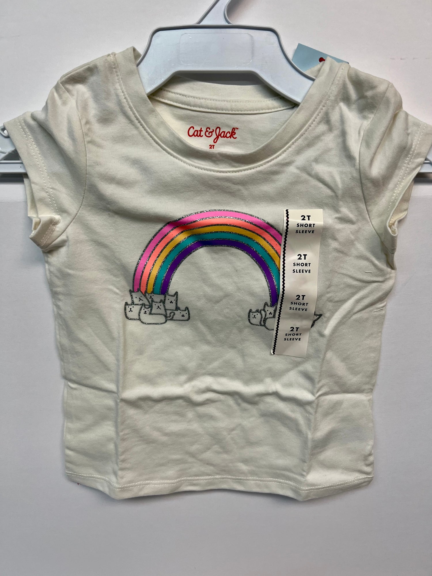 Girls Ivory Rainbow T-Shirt - Cat & Jack - 2T