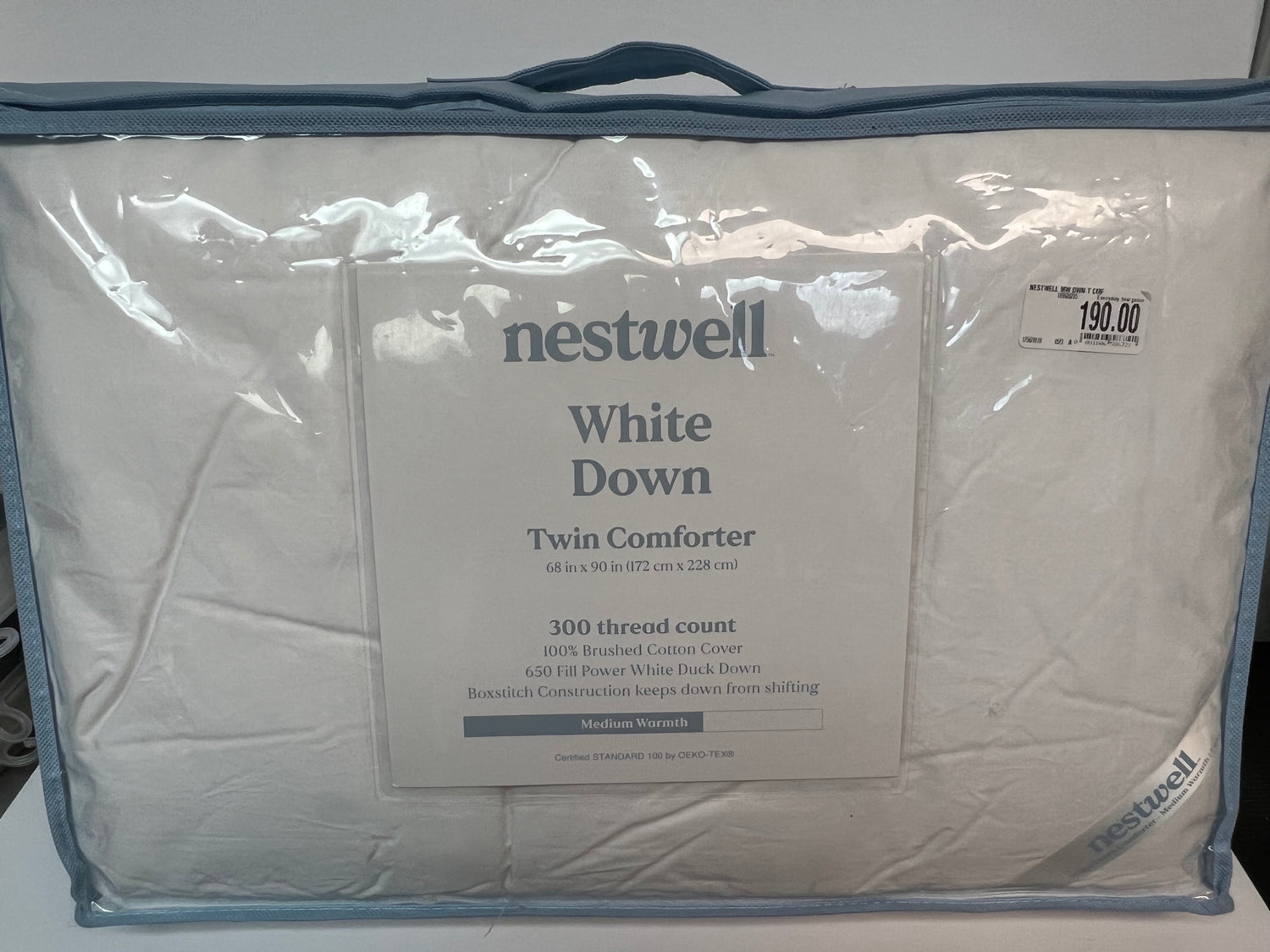 Nestwell Medium Warmth White Down Twin Comforter in White (Retail Price $190))