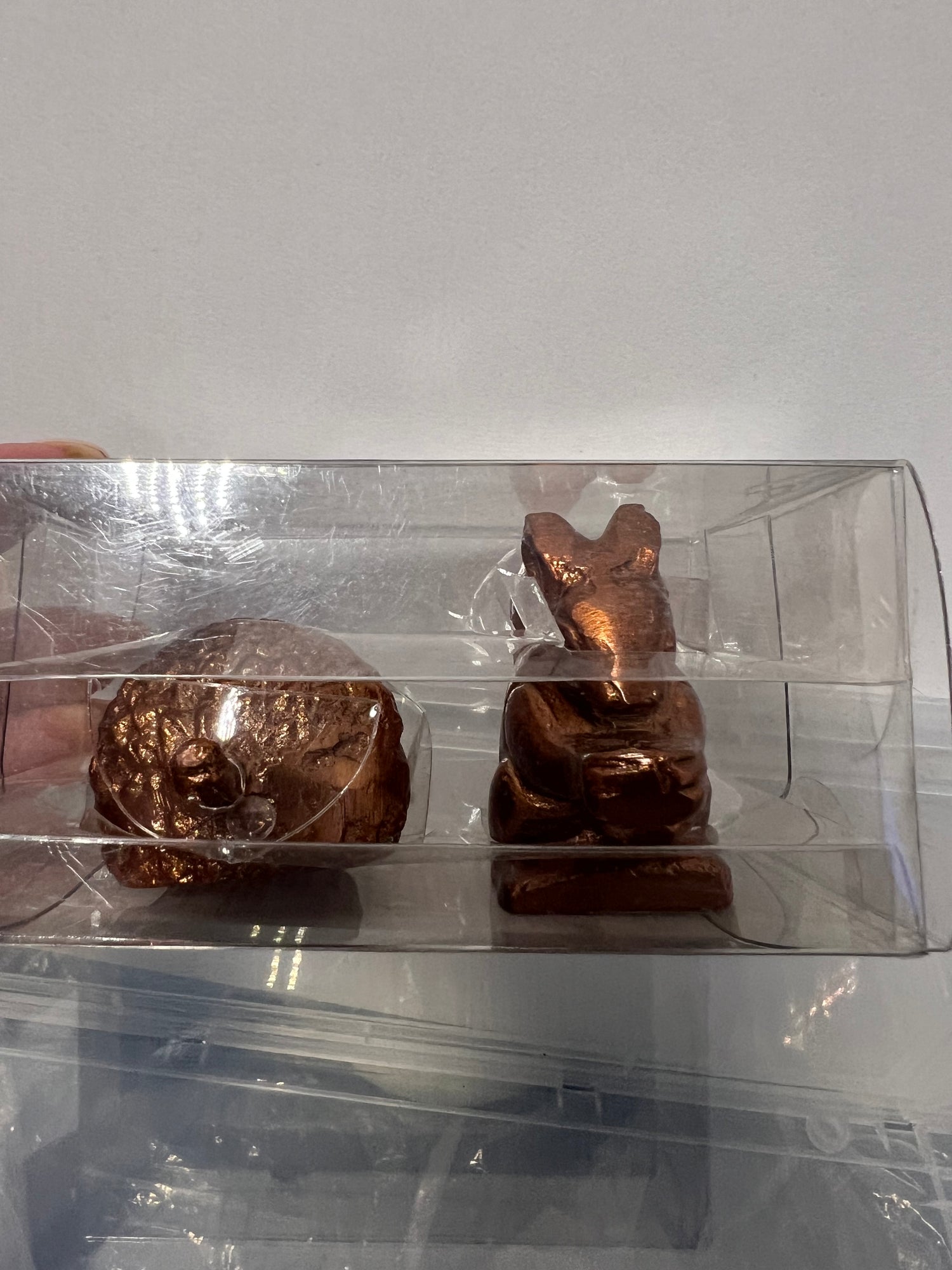 2-Piece Acorn and Squirrel Metal Taper Candle Holder Set in Copper