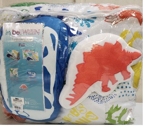 Kids Bed in a Bag Dinosaur Full Size 6 Piece Comforter Set Jurassic Park NEW