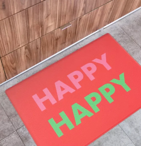 H for Happy™ 18" x 30" Happy Happy Kitchen Foam Mat in Red