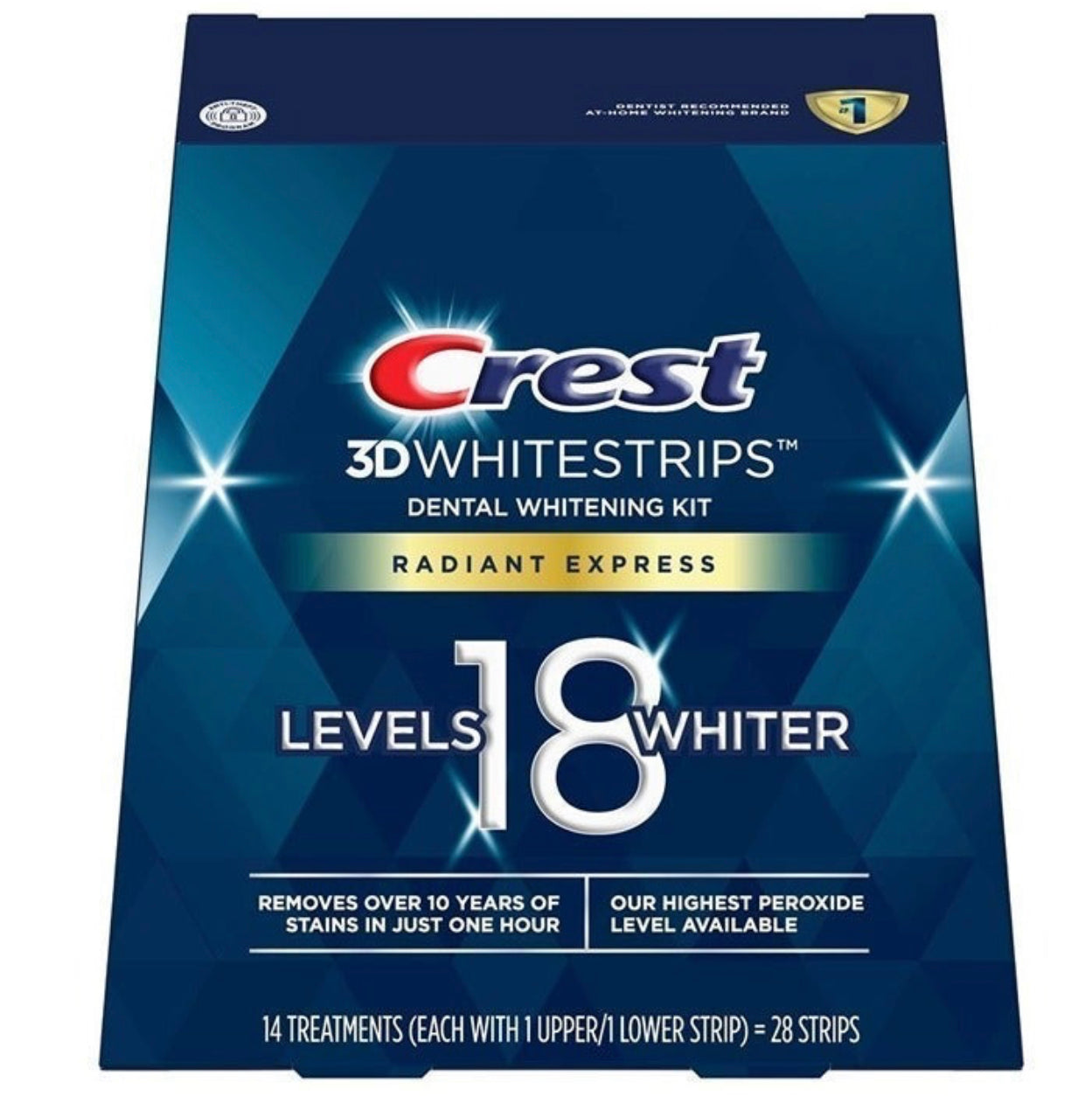 Crest 3DWhitestrips Radiant Express At-home Teeth Whitening Kit  14 Treatments