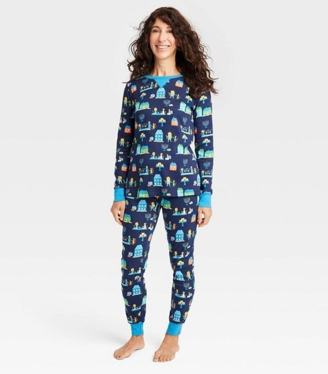 Women's Hanukkah Lions Print Matching Family Pajama Set