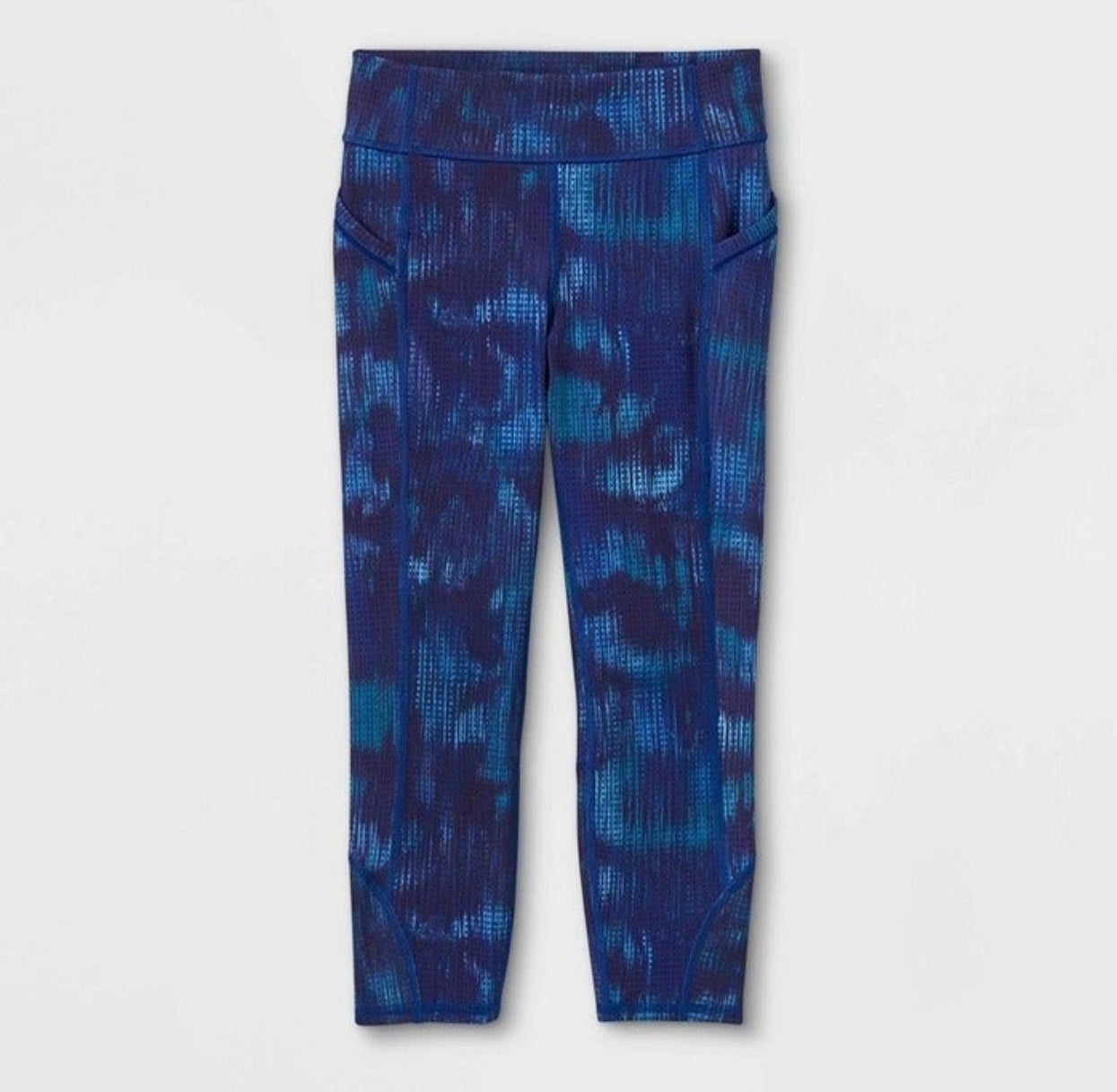 Girls' Side Pocket Cropped Leggings - All in Motion Sapphire Blue L (10/12)