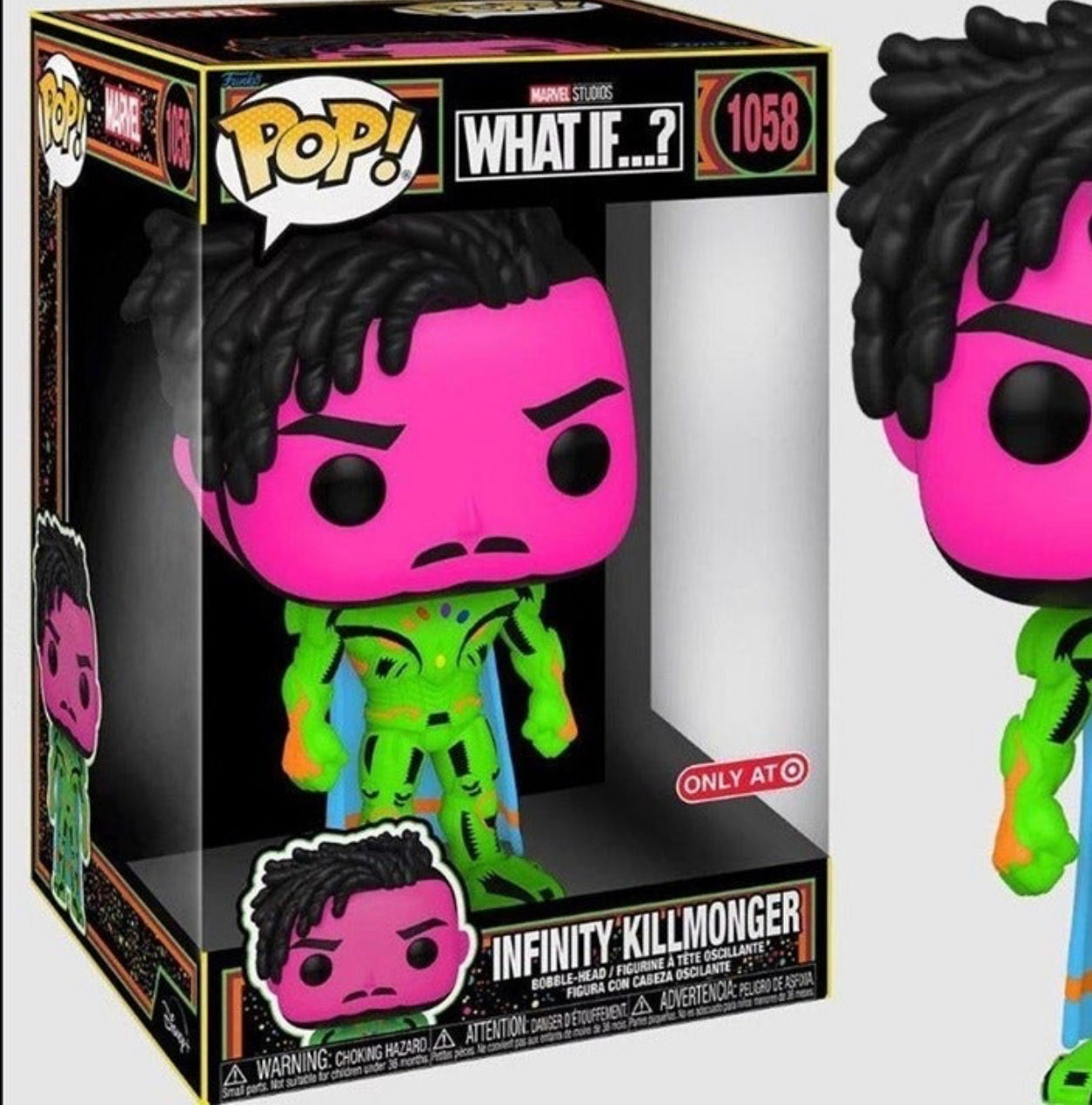 Funko POP! Marvel What If...? 10 Inch Infinity Killmonger #1058-Blacklight Jumbo