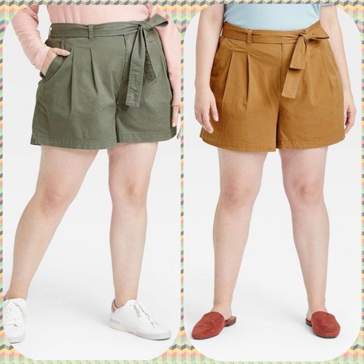 Women's Plus Size High-Rise Pleat Front Shorts - A New Day