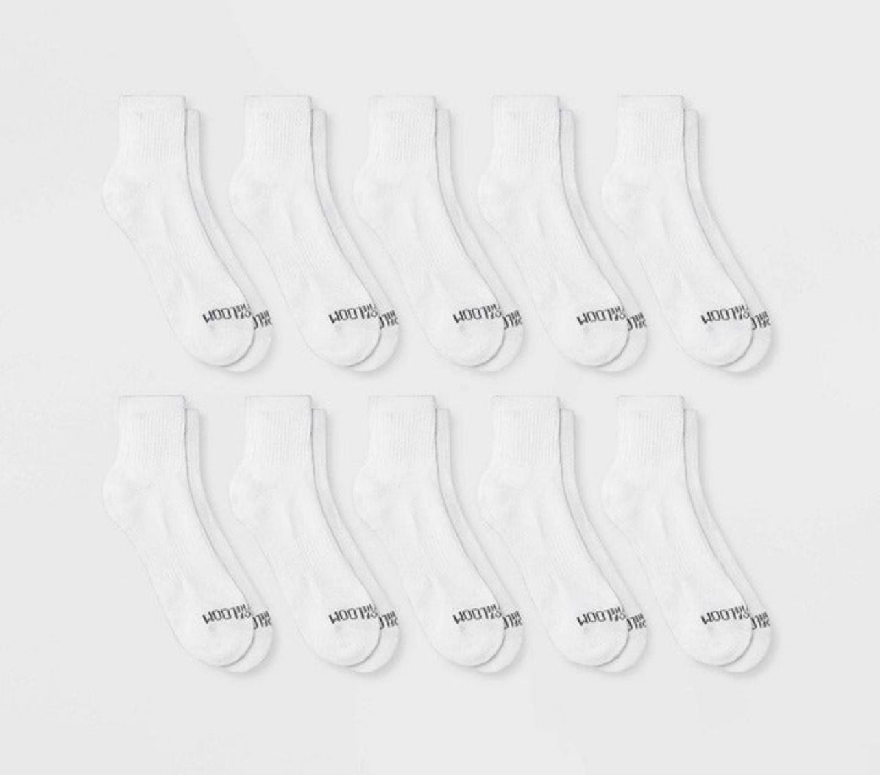 Fruit of the Loom Men's Comfort Stretch Ankle Socks 10pk - White 6-12