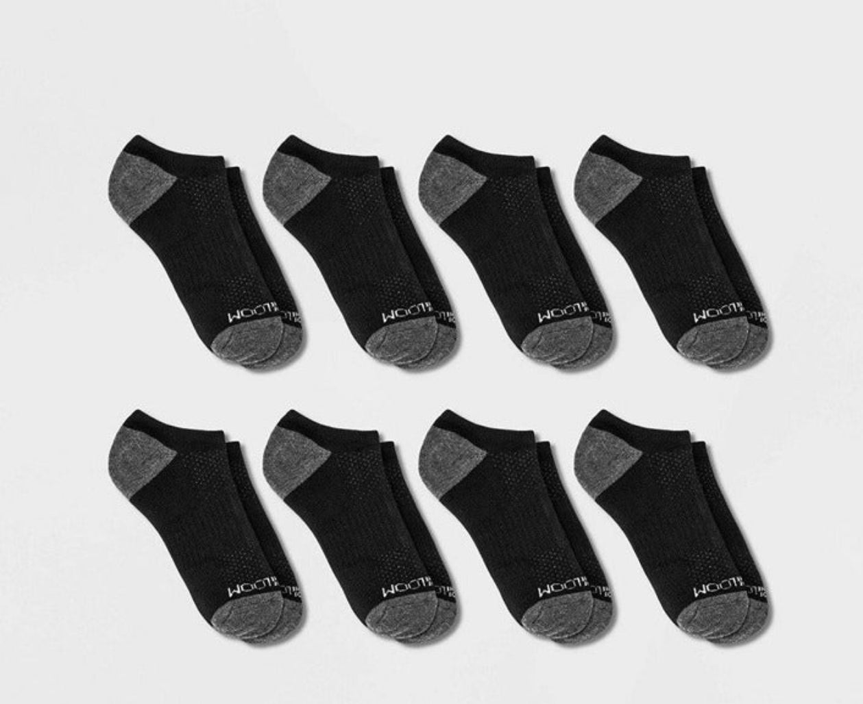 Fruit of the Loom Men's Breathable Performance No Show Socks 8pk - Black 6-12