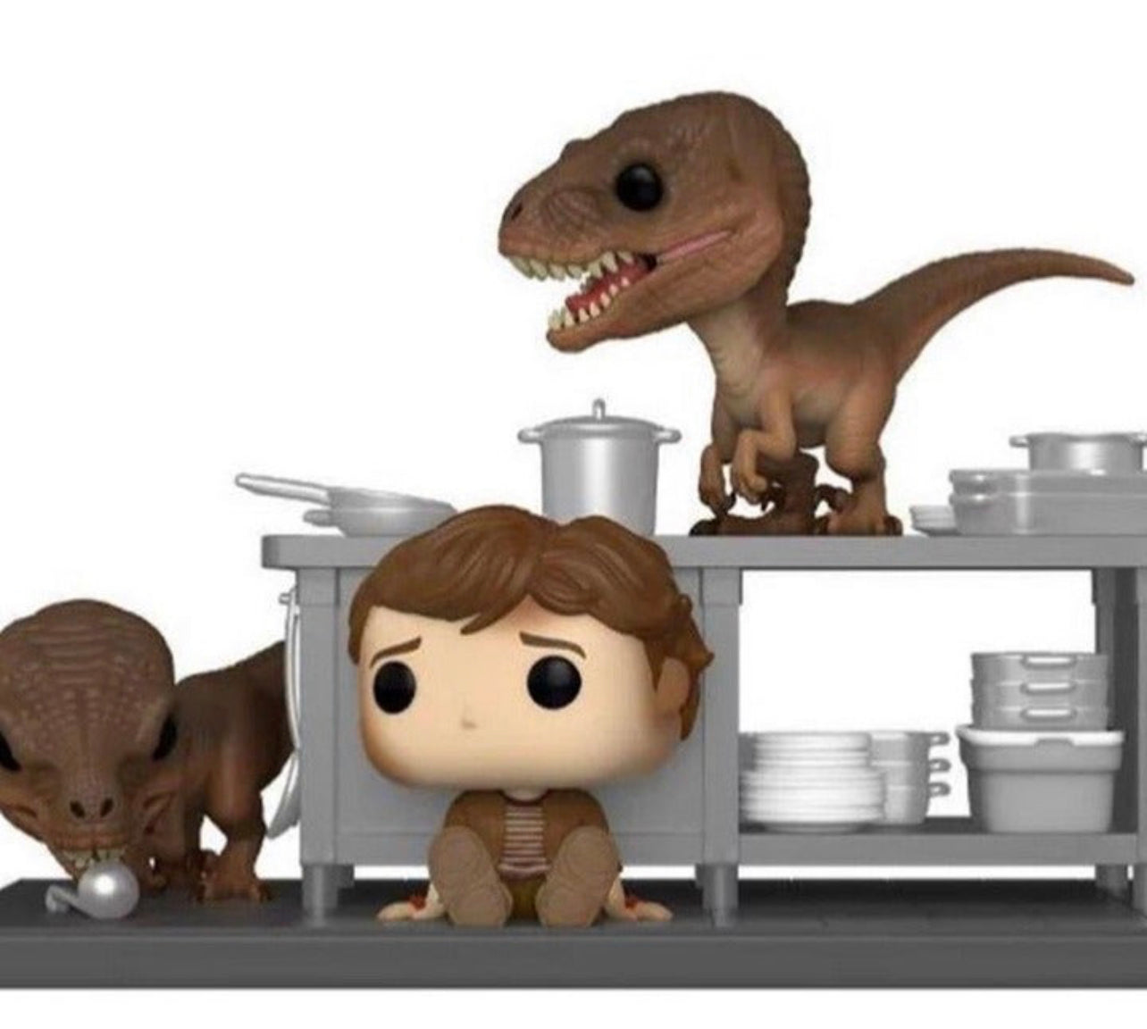 Funko POP! Moments: Jurassic Park - Tim Murphy with Velociraptors