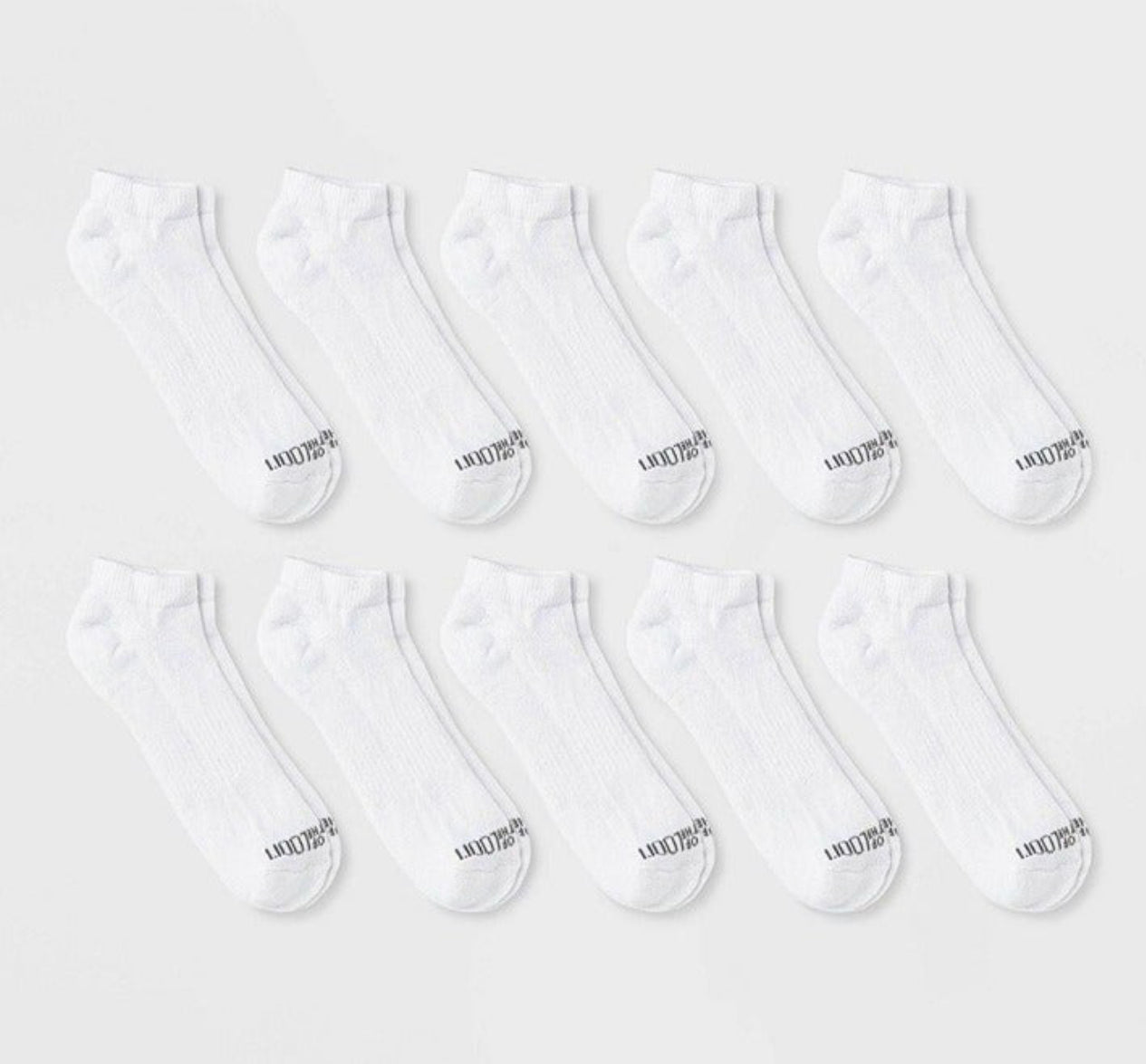 Fruit of the Loom Men's Comfort Stretch No Show Socks 10pk - White 6-12