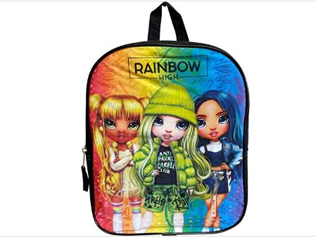 Fast Forward Rainbow High 11" Mini Backpack (Black-Blue)