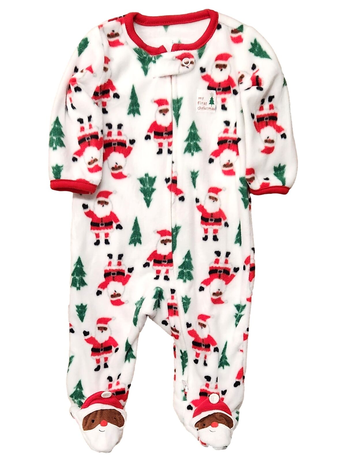 Carters Infant Boys & Girls Fleece Santa Claus Wave Christmas Sleeper Sleep -  Newborn