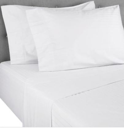 Nestwell Pima Cotton 500-Thread-Count Full Sheet Set in White Stripe