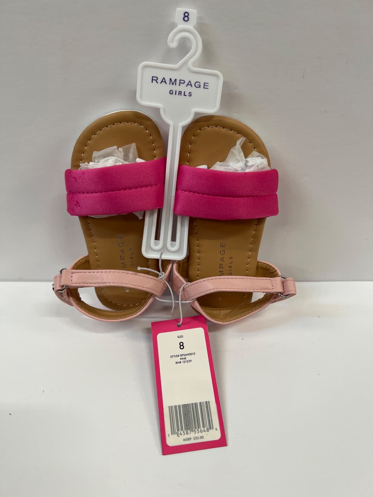 Rampage - Pink Ankle-Strap Sandal - Girls Size 8 (Retail Price $32)