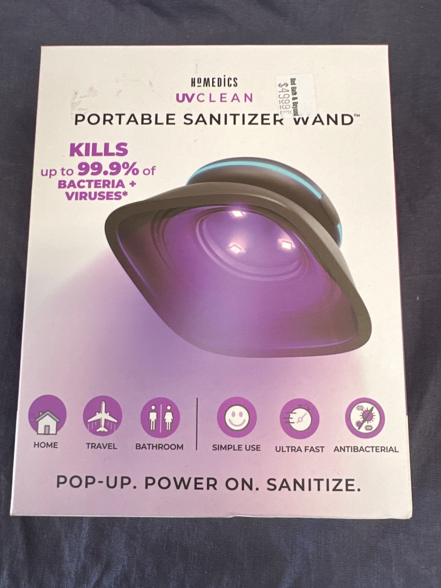 HoMedics® UV Clean Portable UV Light Wand Sanitizer Portable and Rechargeable (Retail Price $49.99)