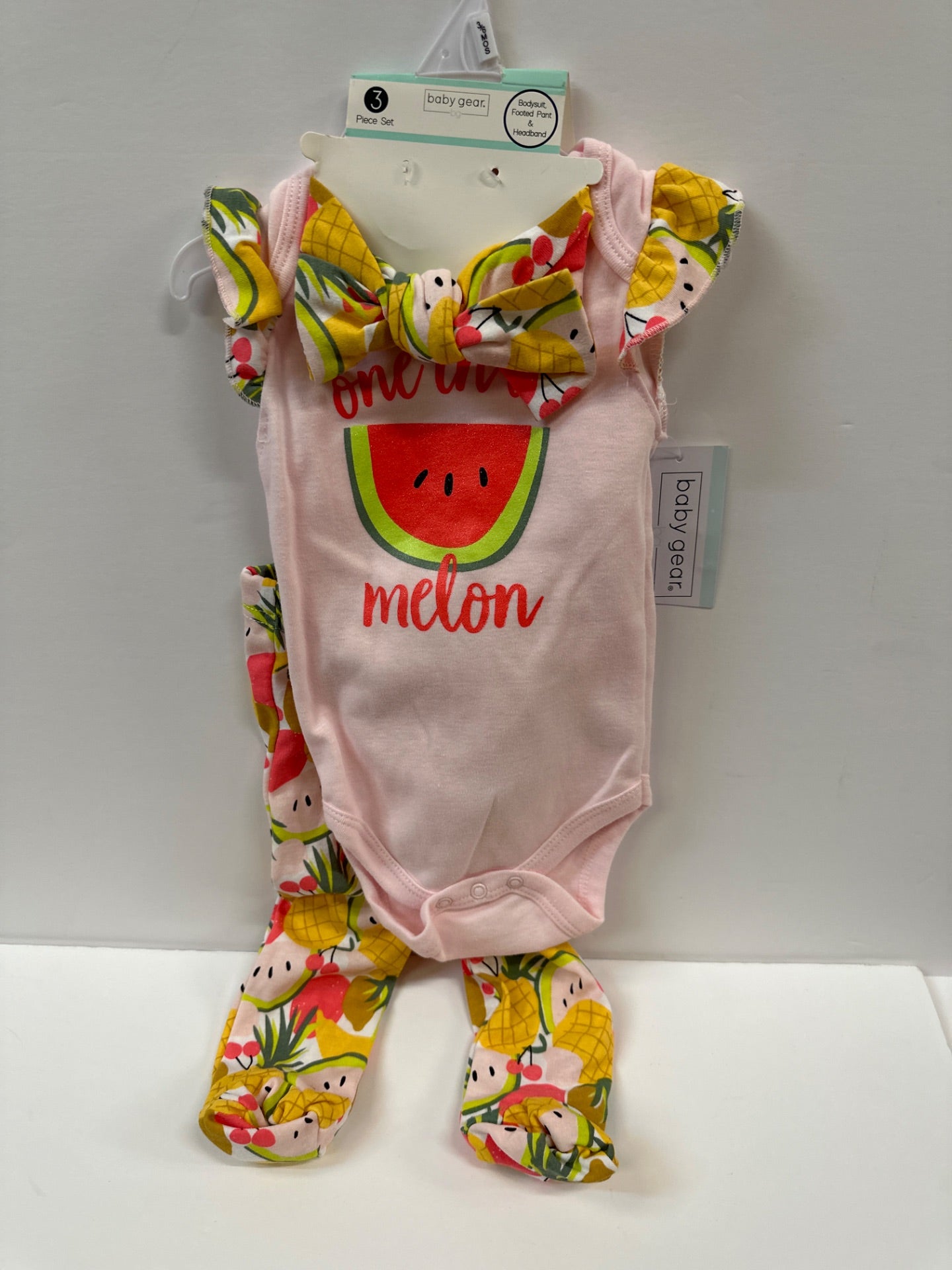 Baby Gear, 3 Piece Set - Melon- Girls 3-6M (Retail Price $21.99)