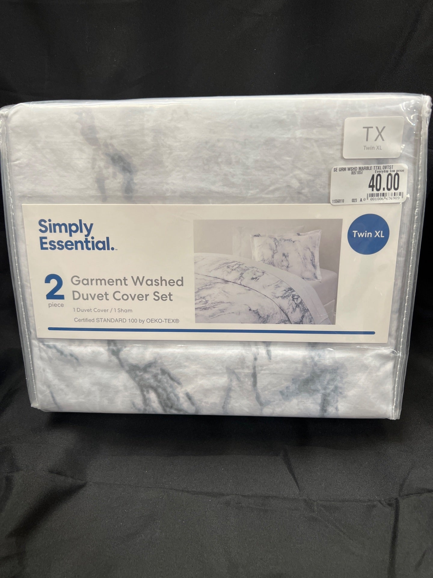 Simply Essential Garment Washed 2-Piece Twin/Twin XL Duvet Cover Set in Marble (Retail Price $40)