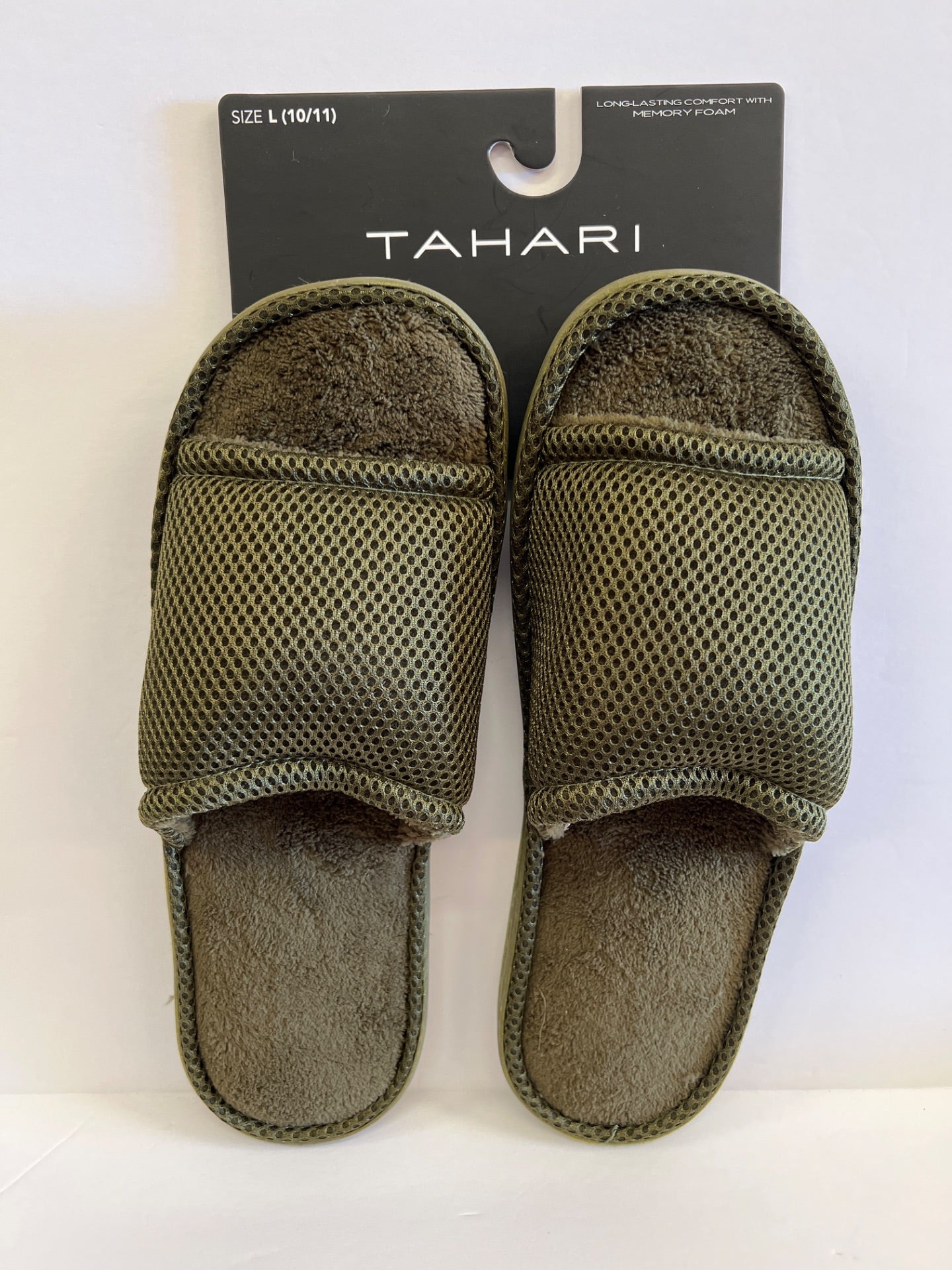 Tahari Memory Foam Slippers - Color: Green,  Size L (10/11) (Retail Price $32)