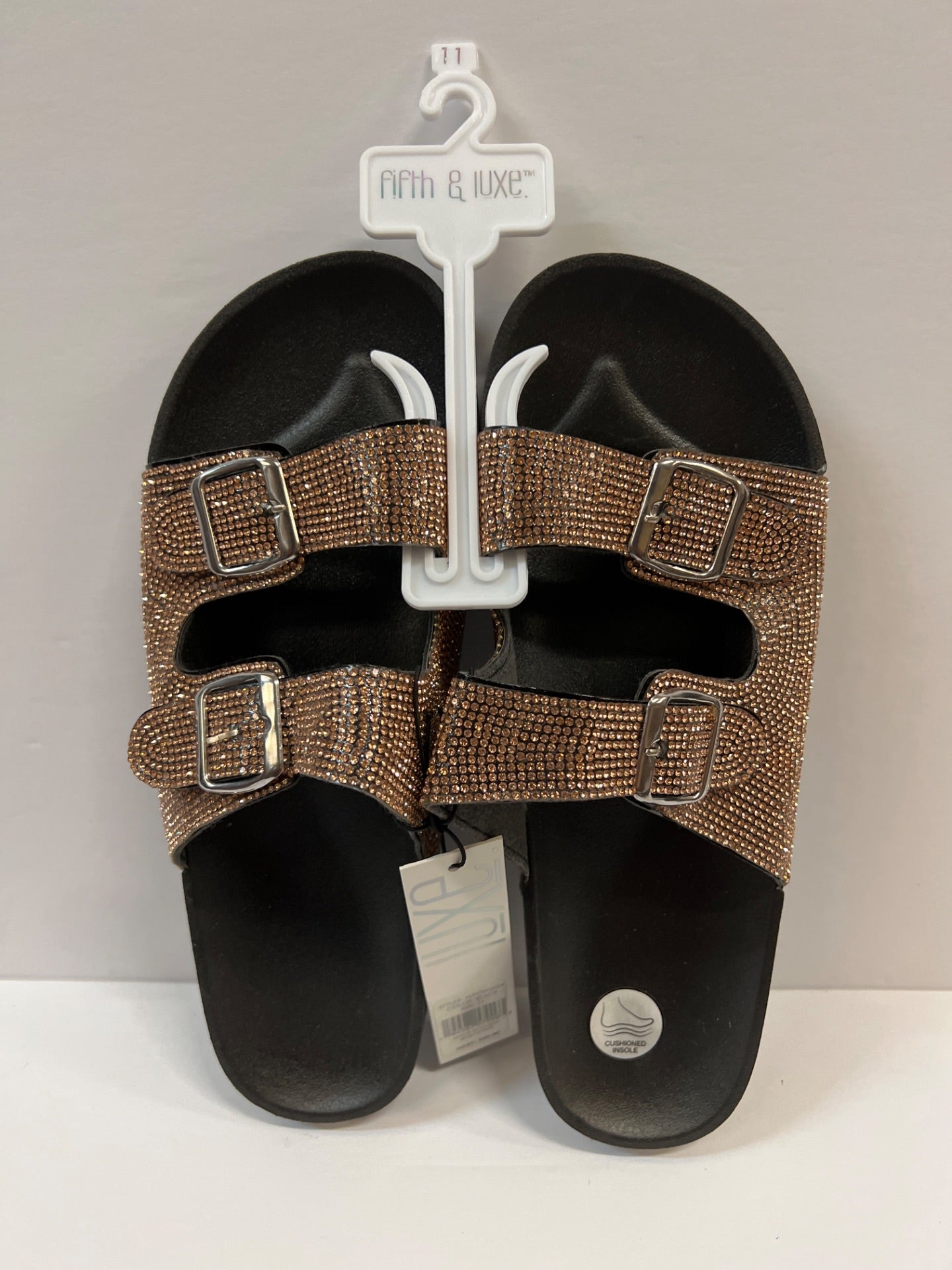 Fifth & Luxe Rose Gold Rinestone 2 Strap Sandals - Size 11 (Retail Price $28)