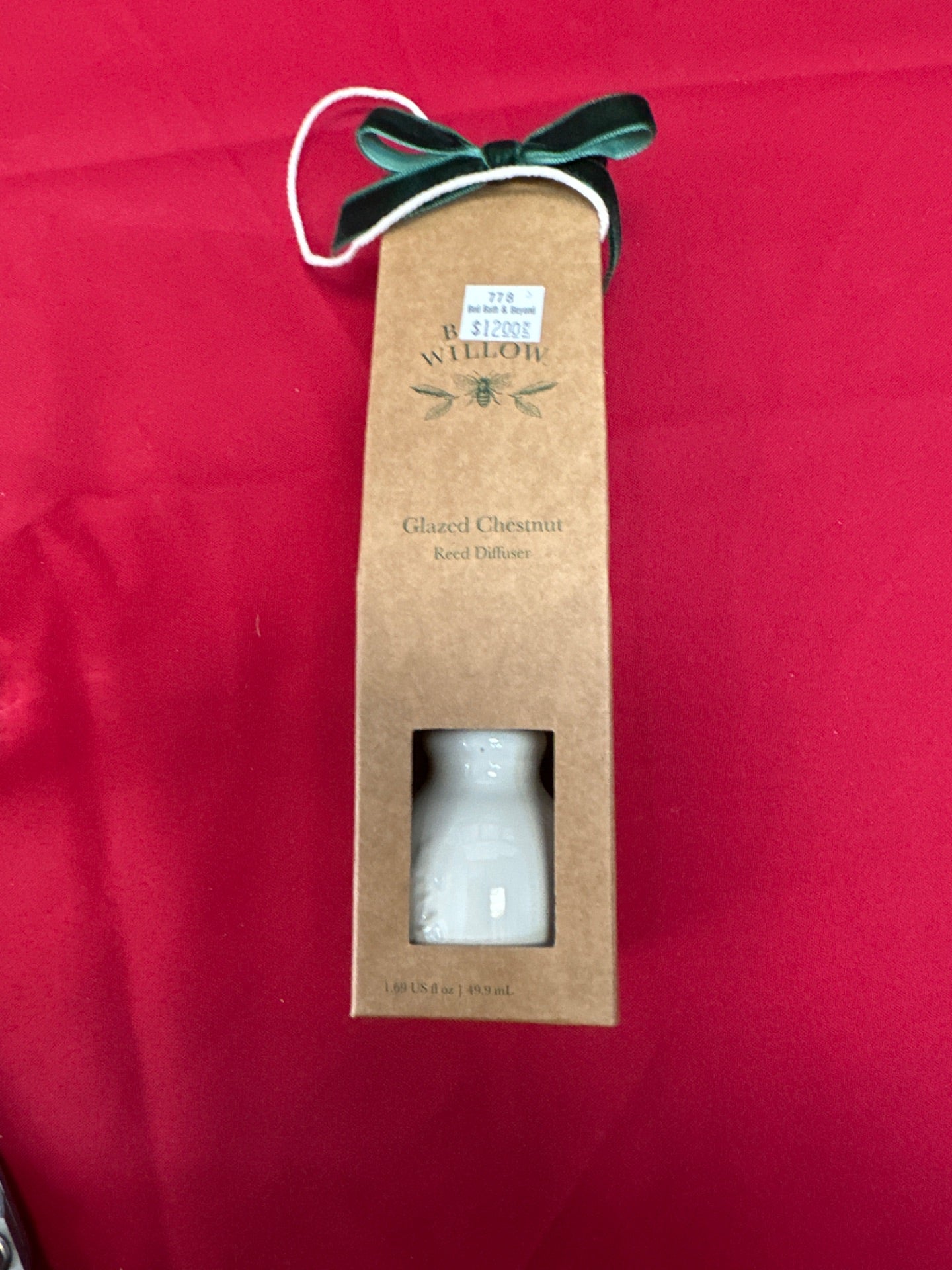 Bee & Willow Glazed Chestnut Ceramic Cedar Branch Reed Diffuser White (Retail Price $12)