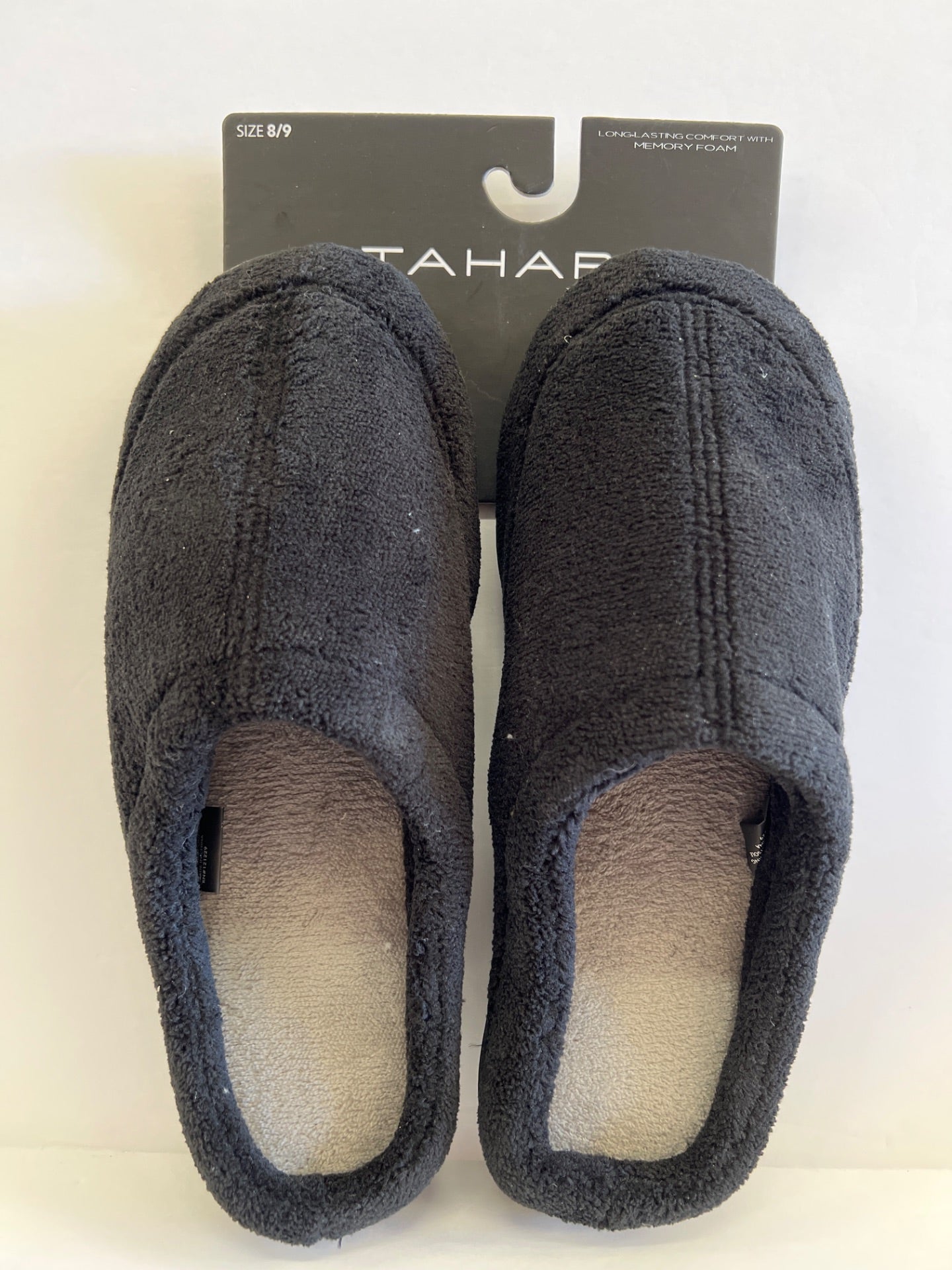 Tahari Memory Foam Slippers - Black - Size 8/9 (Retail Price $32)