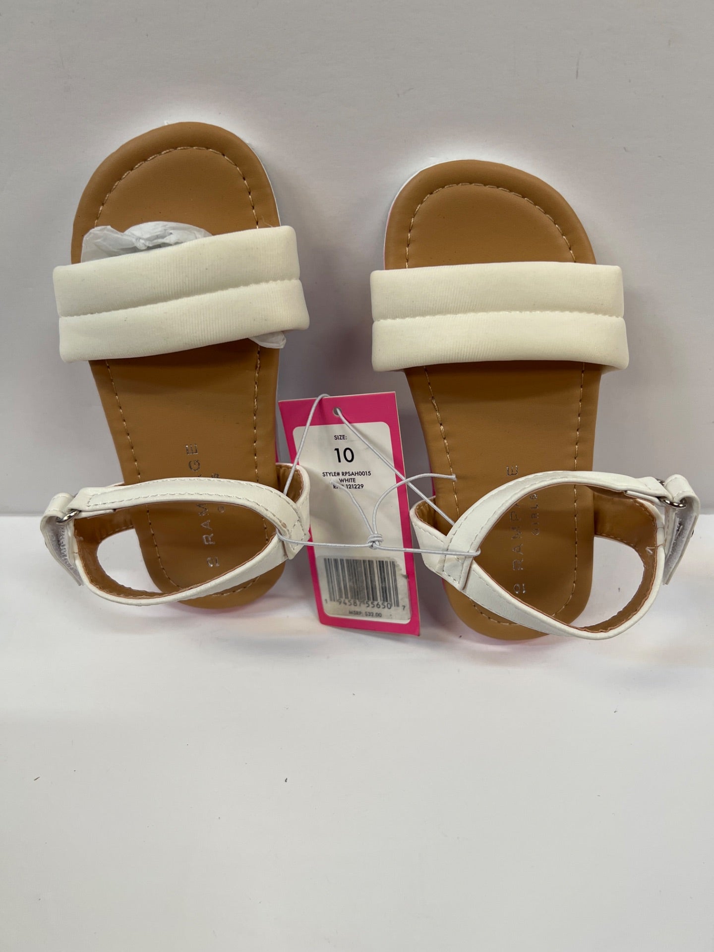 Rampage - White Ankle-Strap Sandal - Girls Size 10 (Retail Price $32)