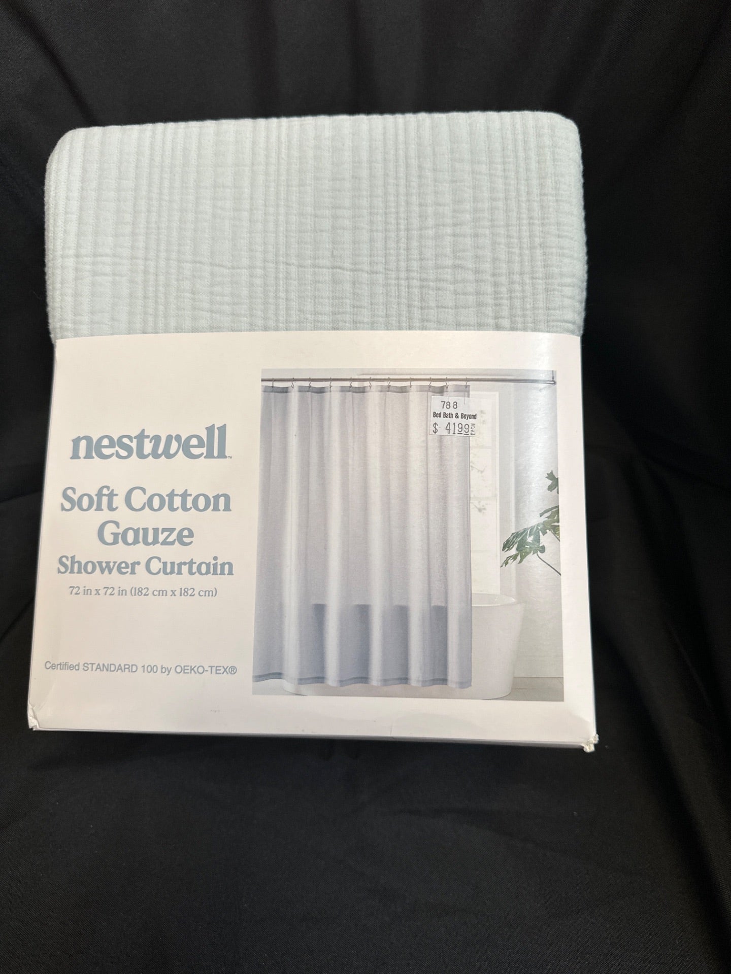 Nestwell 72-Inch X 72-Inch Matelasse Shower Curtain in Illusion Blue (Retail Price $41.99)