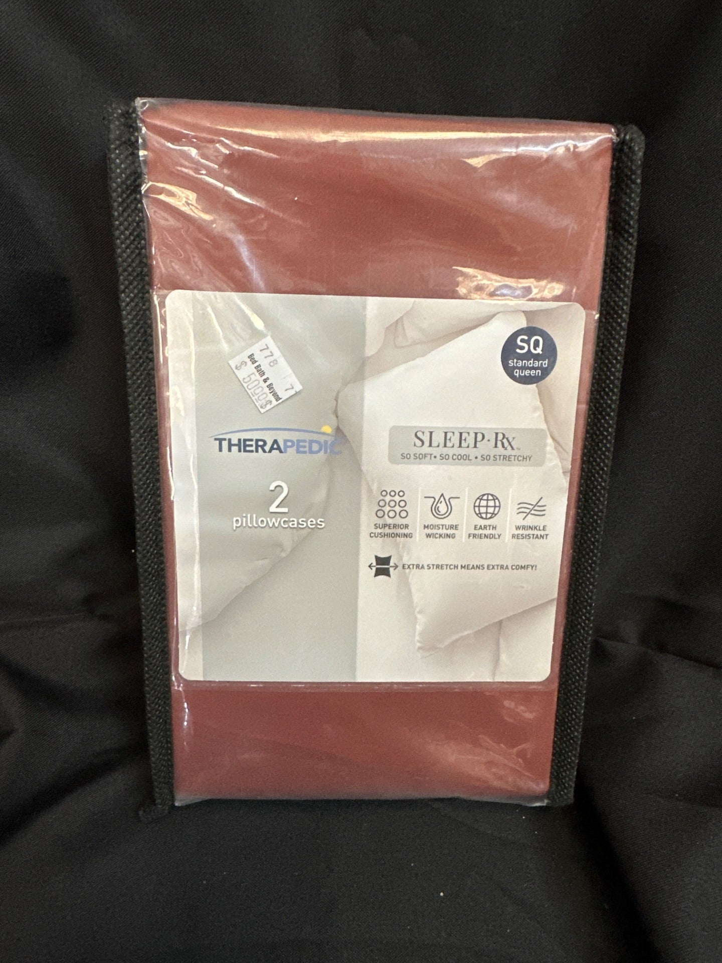 Therapedic SleepRX 400-Thread-Count Standard/Queen Pillowcases in Mahogany (Set of 2) (Retail Price $50)